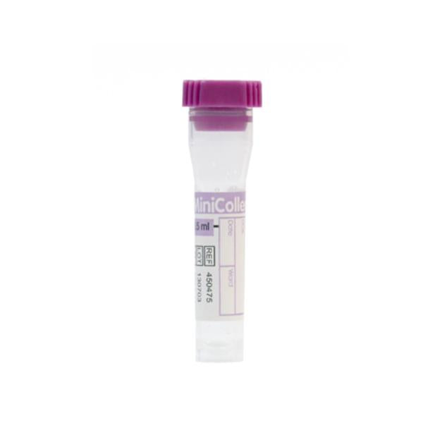 Tube Capillary Vacuette Minicollect 0.5mL 13x75mm PP K3 EDTA Lavender 1000/Ca